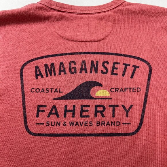 Faherty Amagansett Terry Crewneck Sweatshirt in Faded Flag Size Small Limited Ed - Picture 9 of 11